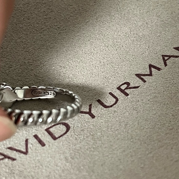 David Yurman Silver Ring with Diamond Accents sz8 - Picture 4 of 5